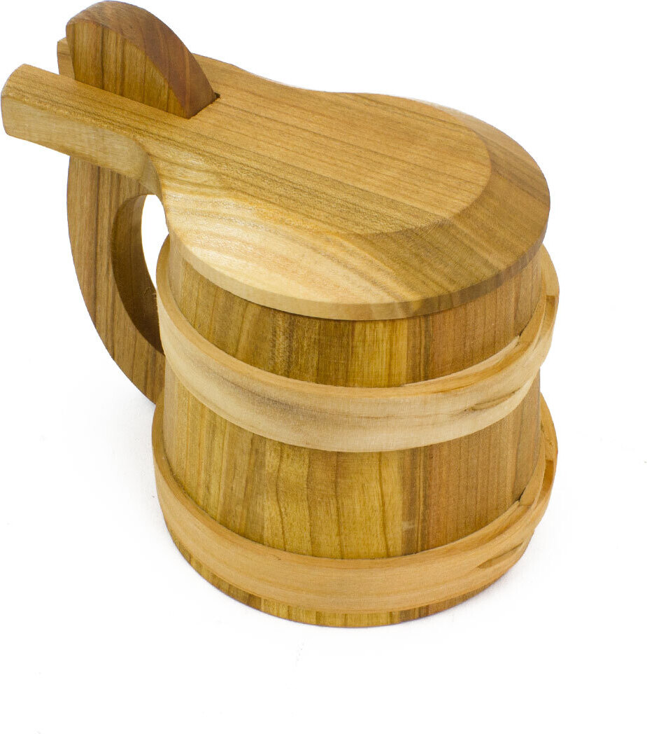 Vehi Mercatus Holzkrug, Humpen oder Bierkrug mit Deckel 0,5l 040 060 030
