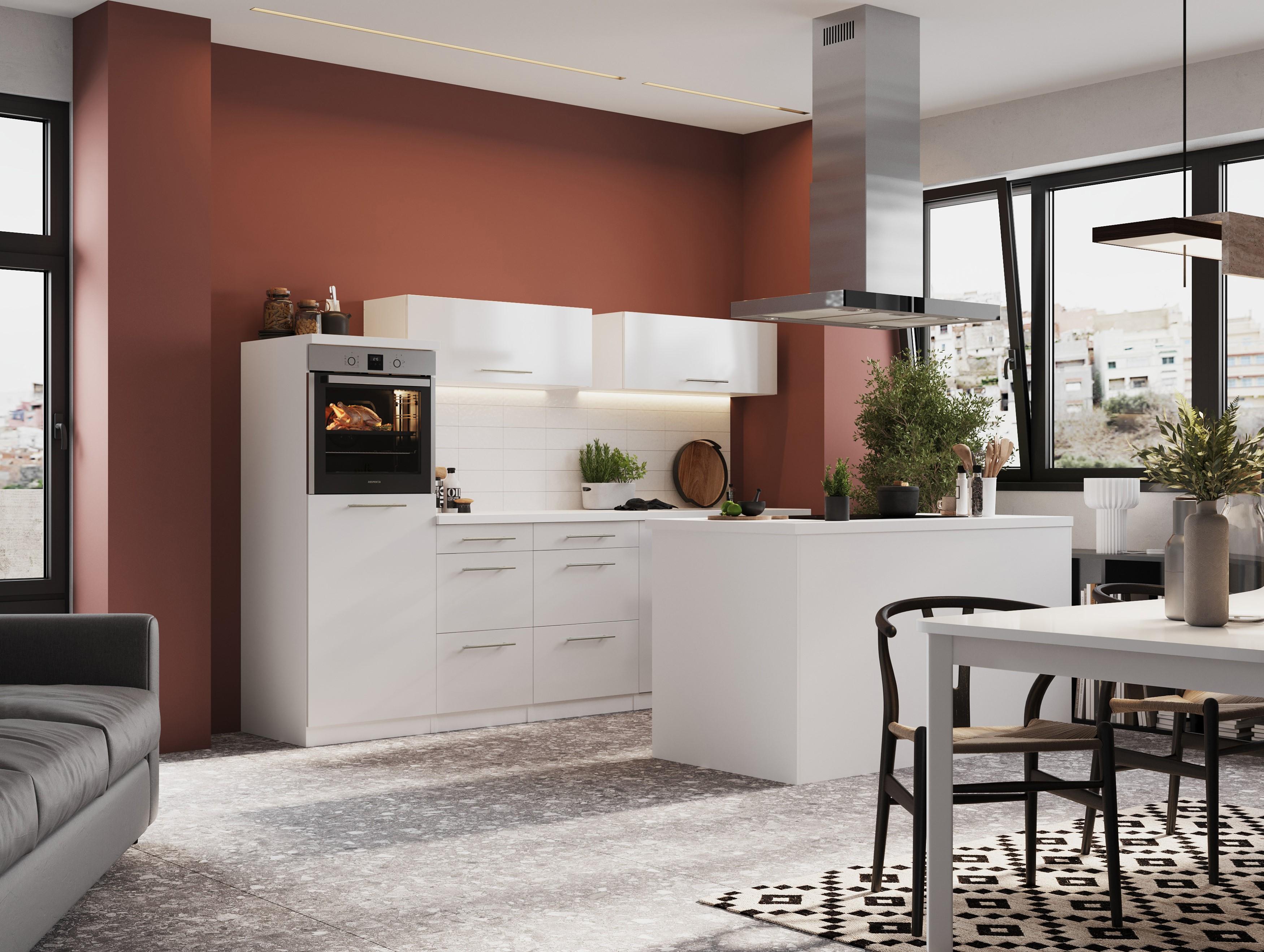 Küche Küchenzeile Küchenblock Inselküche Weiß Amanda 280 cm Respekta Premium RP280IWWC