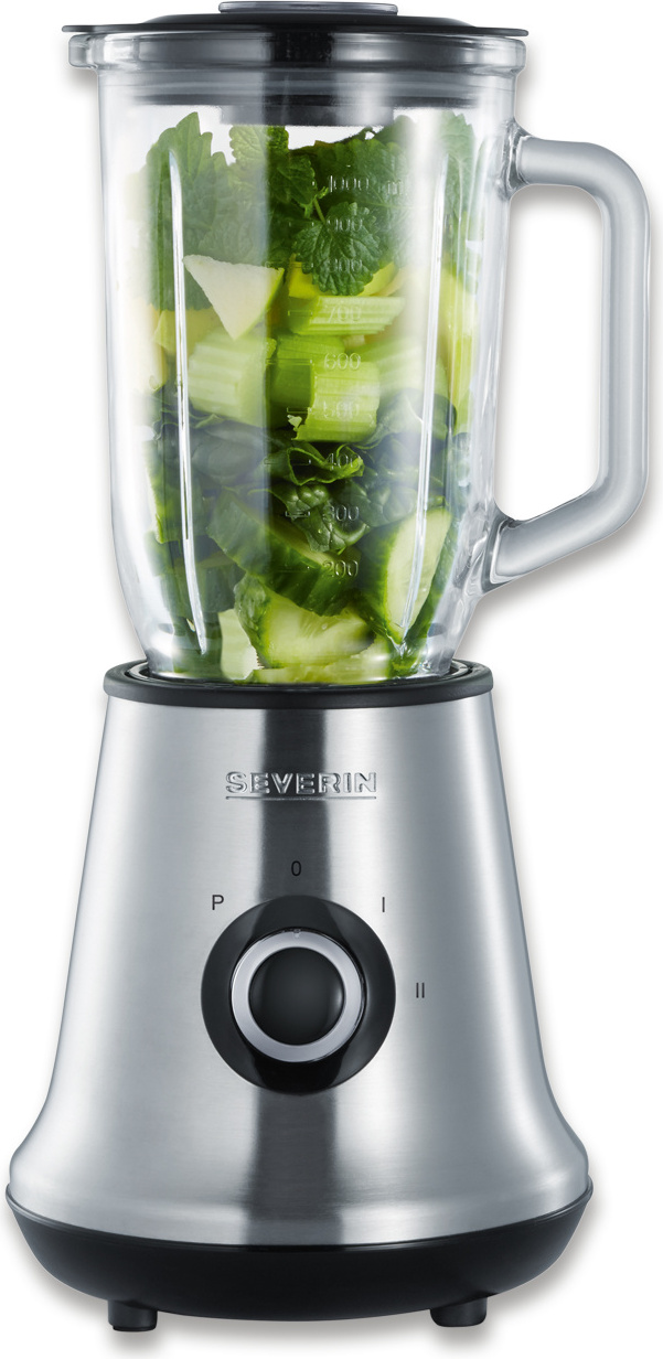 Standmixer SEVERIN SM 3734 Mixbehälter aus Glas ca. 500 W Ice-Crush geeignet SM 3734 aus Edelstahl, gebürstetschwarzsilber Standmixer Standmixer Mixbecher 3734000