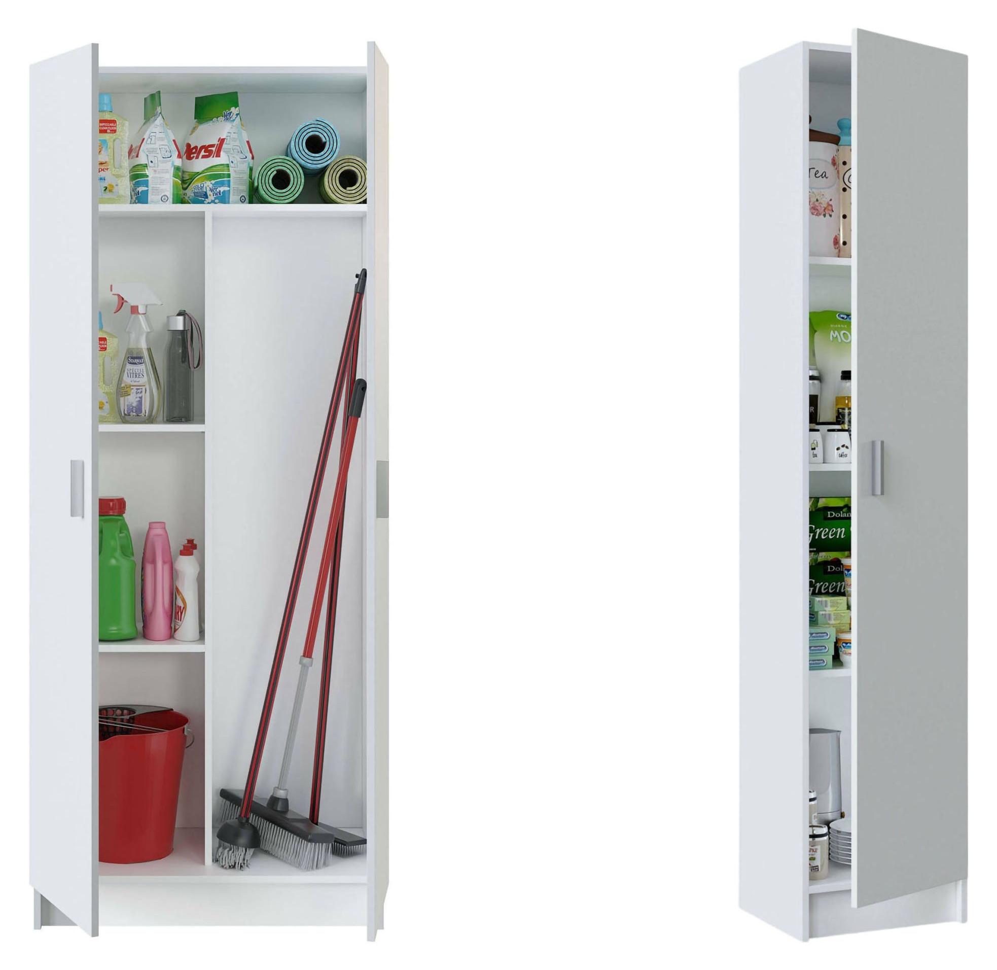 Dmora Sanft - Großer Mehrzweckschrank, 110x180h cm Weiß, Modulbauweise