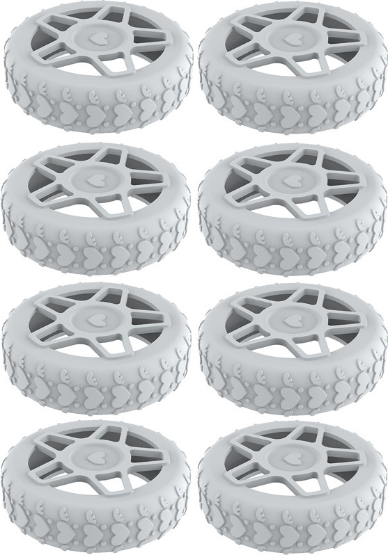 INF 8er-Pack Rollenabdeckungen für Kofferrollen Grau model 2 367557