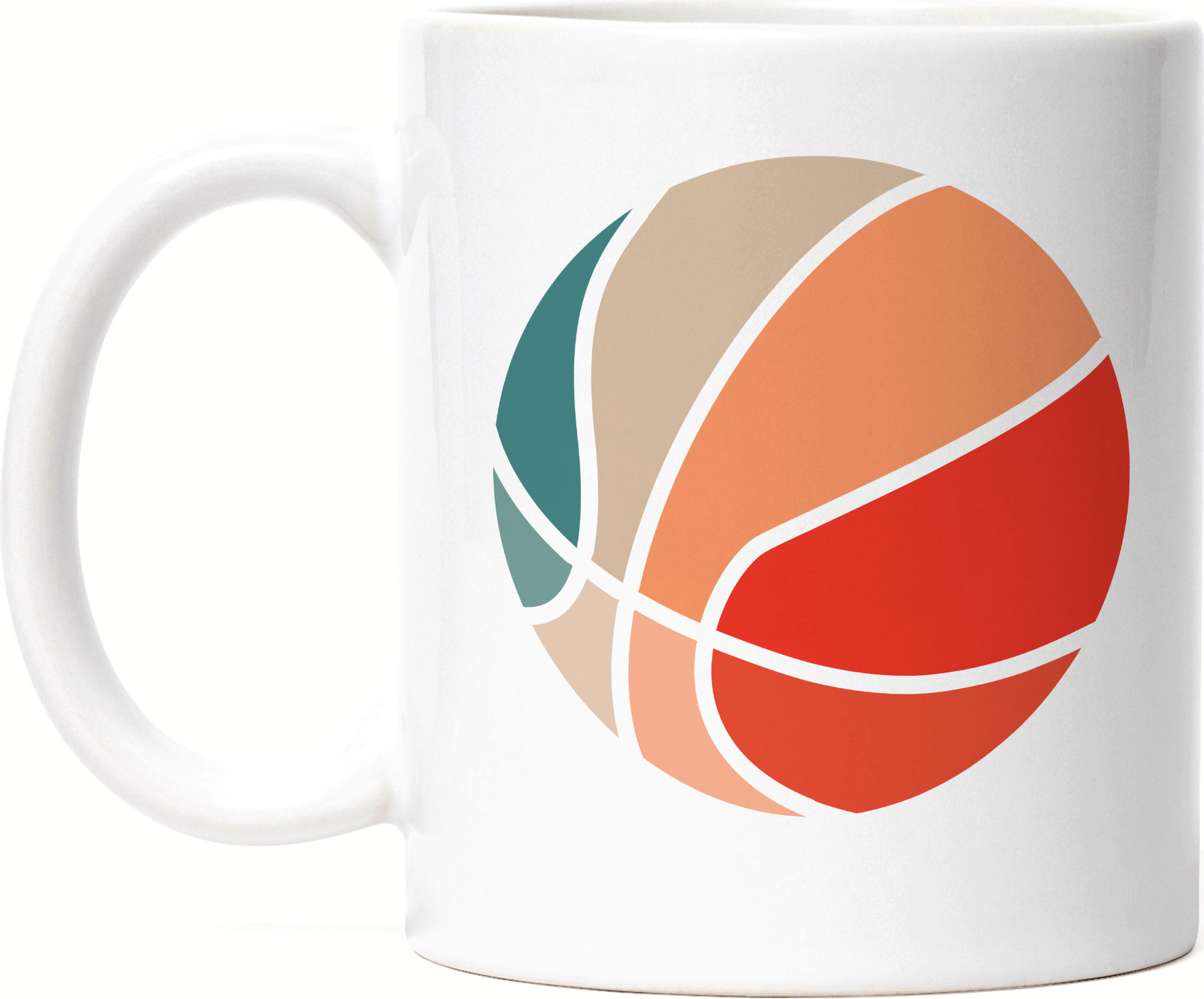 Hey!Print Basketball Tasse Weiß Leben Mannschaft Spieler Teamsport Korb Basket Ballsport Jersey Team Mannschaftssport HP-1794-T