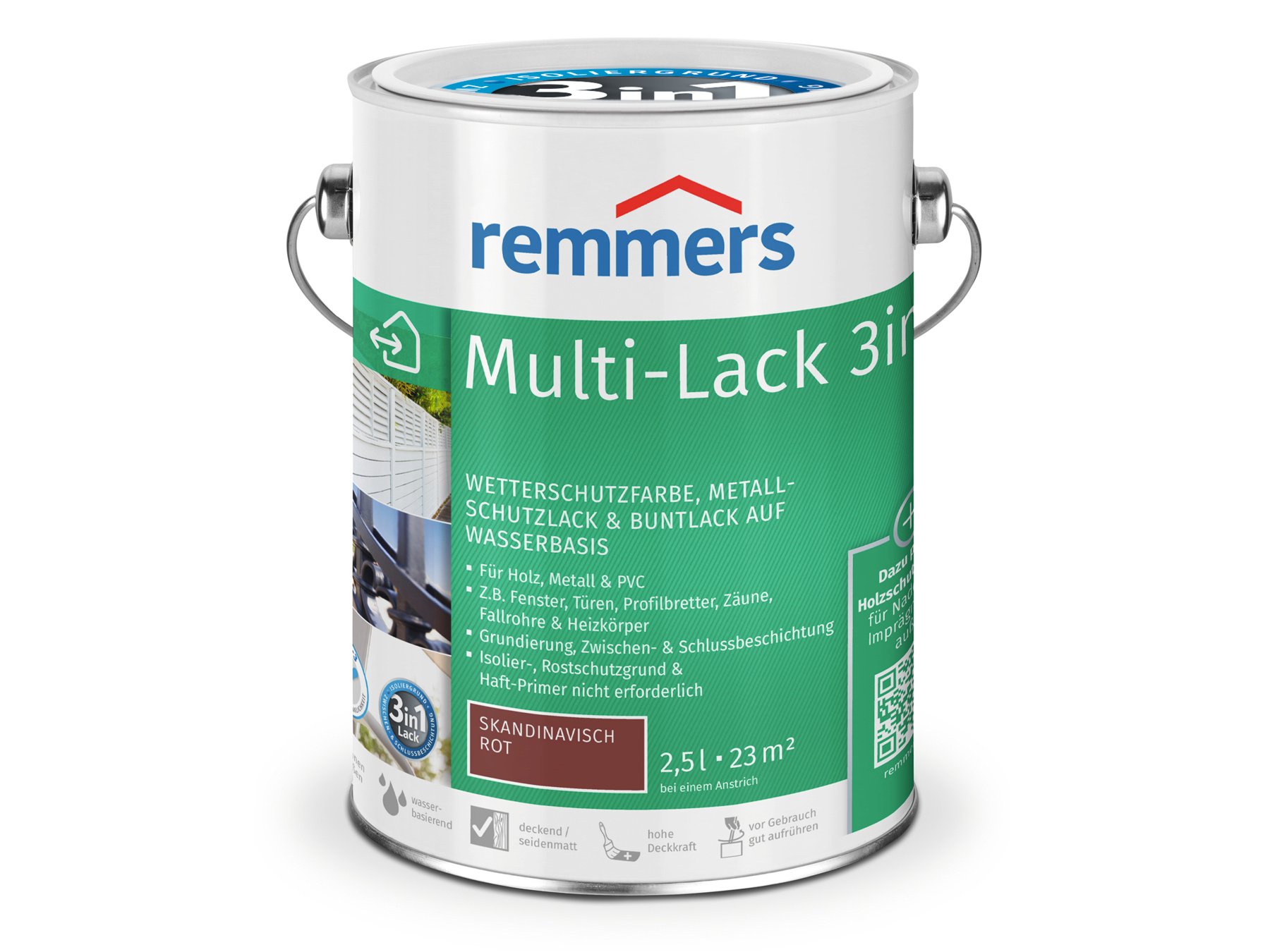 Remmers Multi-Lack 3in1 skandinavisch rot 2,5 l, Lackfarbe 0000775003