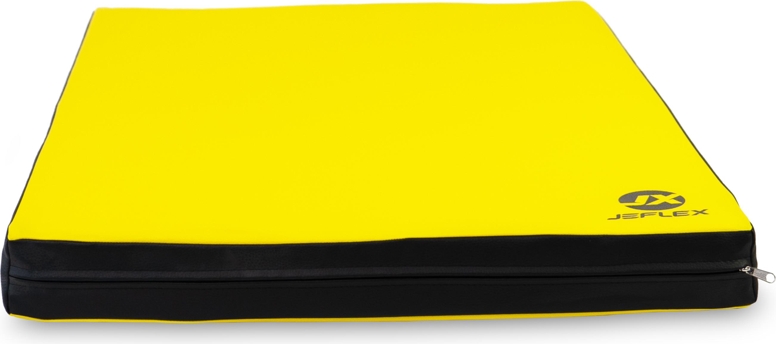 Turnmatte 100 x 70 x 8 cm GELB/SCHWARZ Fitness Weichbodenmatte Sportmatte Jeflex Jeflex Turn- & Weichbodenmatte