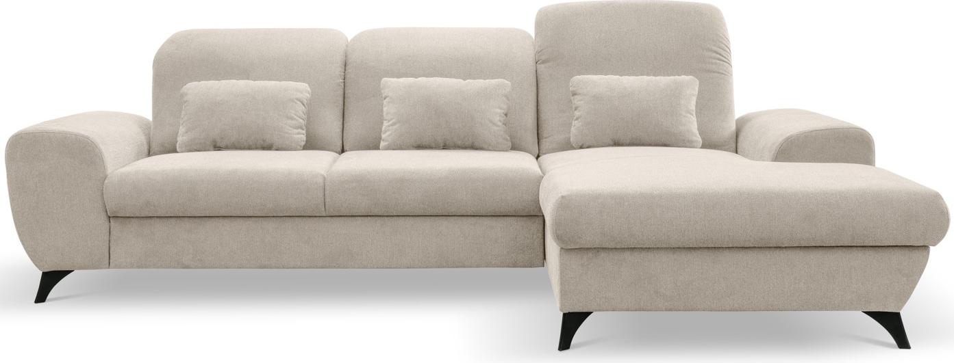 VENETI JASPERA Ecksofa zum Ausklappen – cremefarben, rechte Ecke 143-01-00017