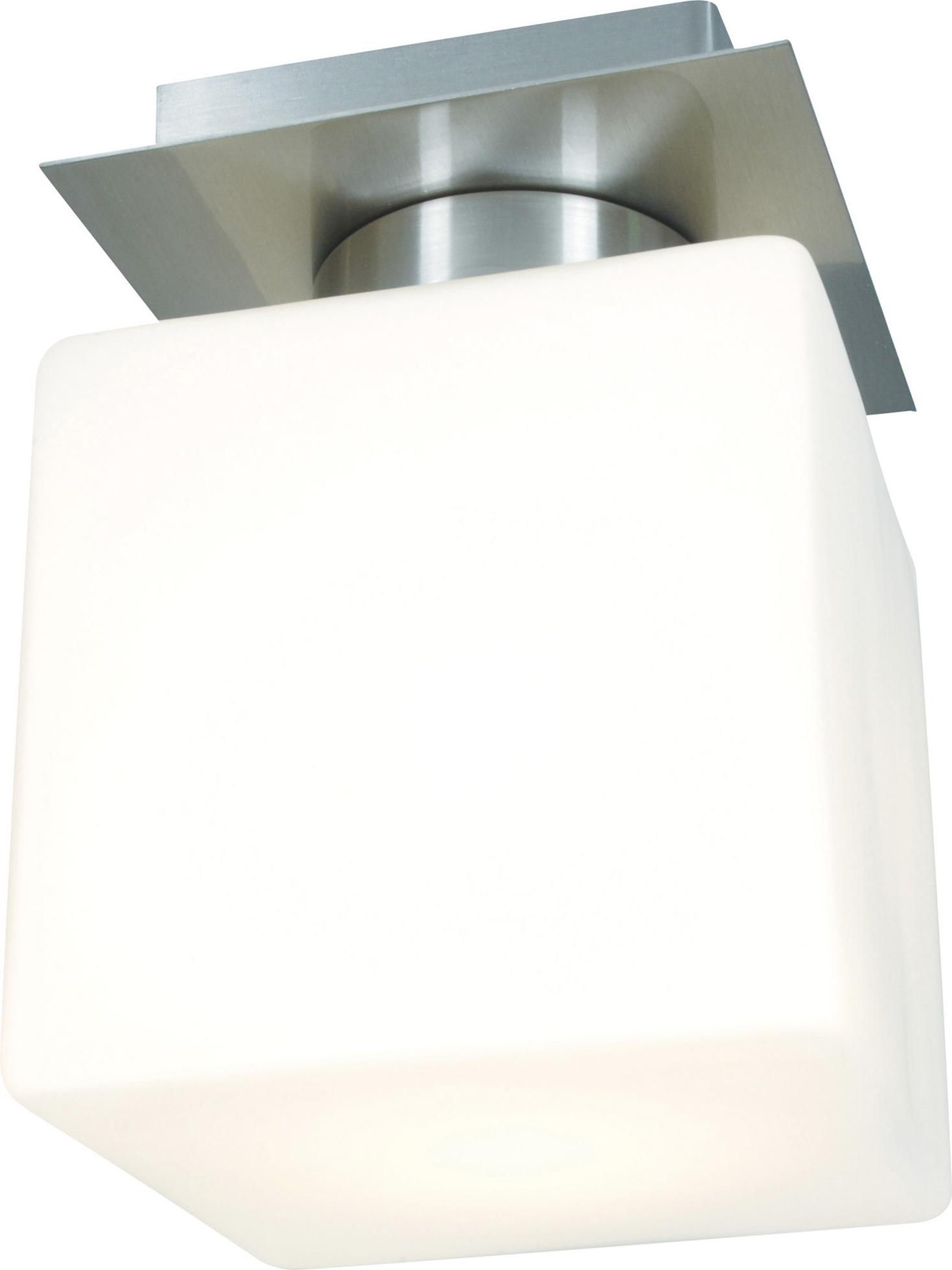 Näve Leuchten Glas-Deckenleuchte Glas-Deckenleuchte Deckenleuchten - Glas-Deckenleuchte, Deckenlampe aus Metall und Glas in weiß, 18 cm hoch, Ø 12 cm, E27-Fassung