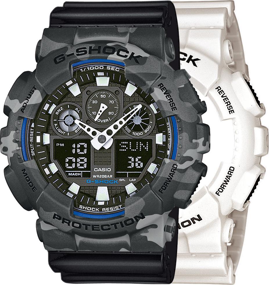 Zegarek Casio G-Shock SET GA-100B-7AER + BEZEL 10507071 + PASEK 10347688 20BAR