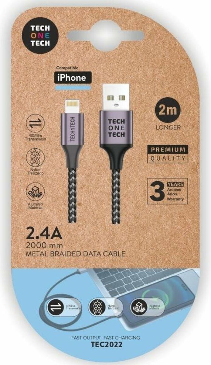 Kabel Lightning Tech One Tech TEC2022 Gris