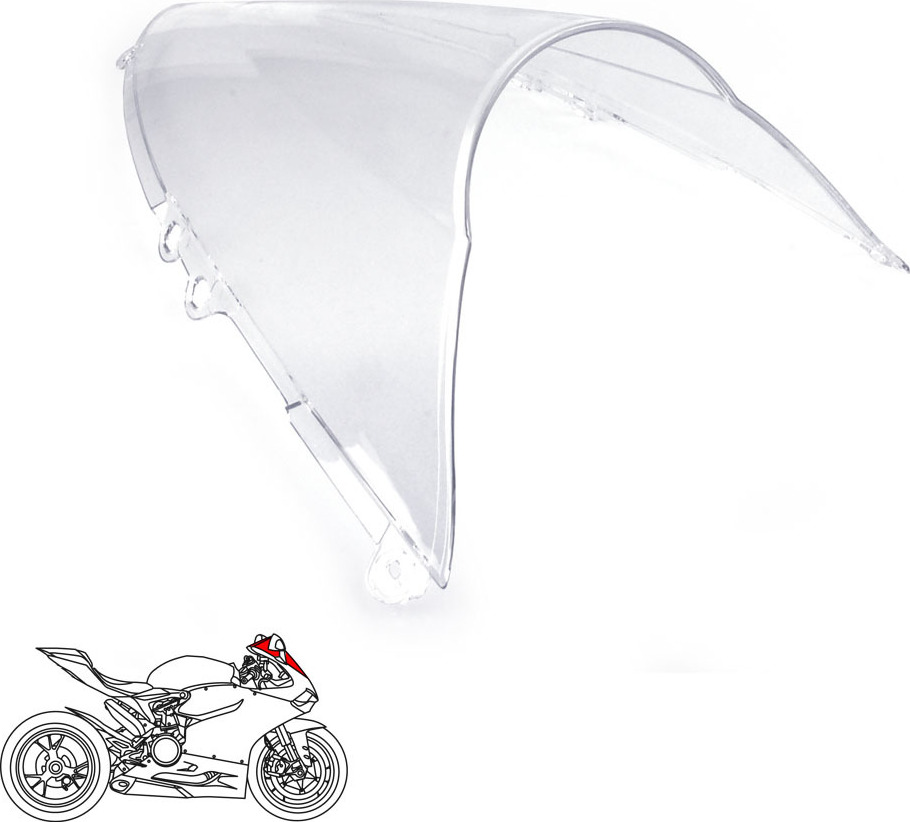 RACEFOXX Ducati Panigale V4, Verkleidungsscheibe, klar, mit Teilegutachten P7-IW9D-XN7M