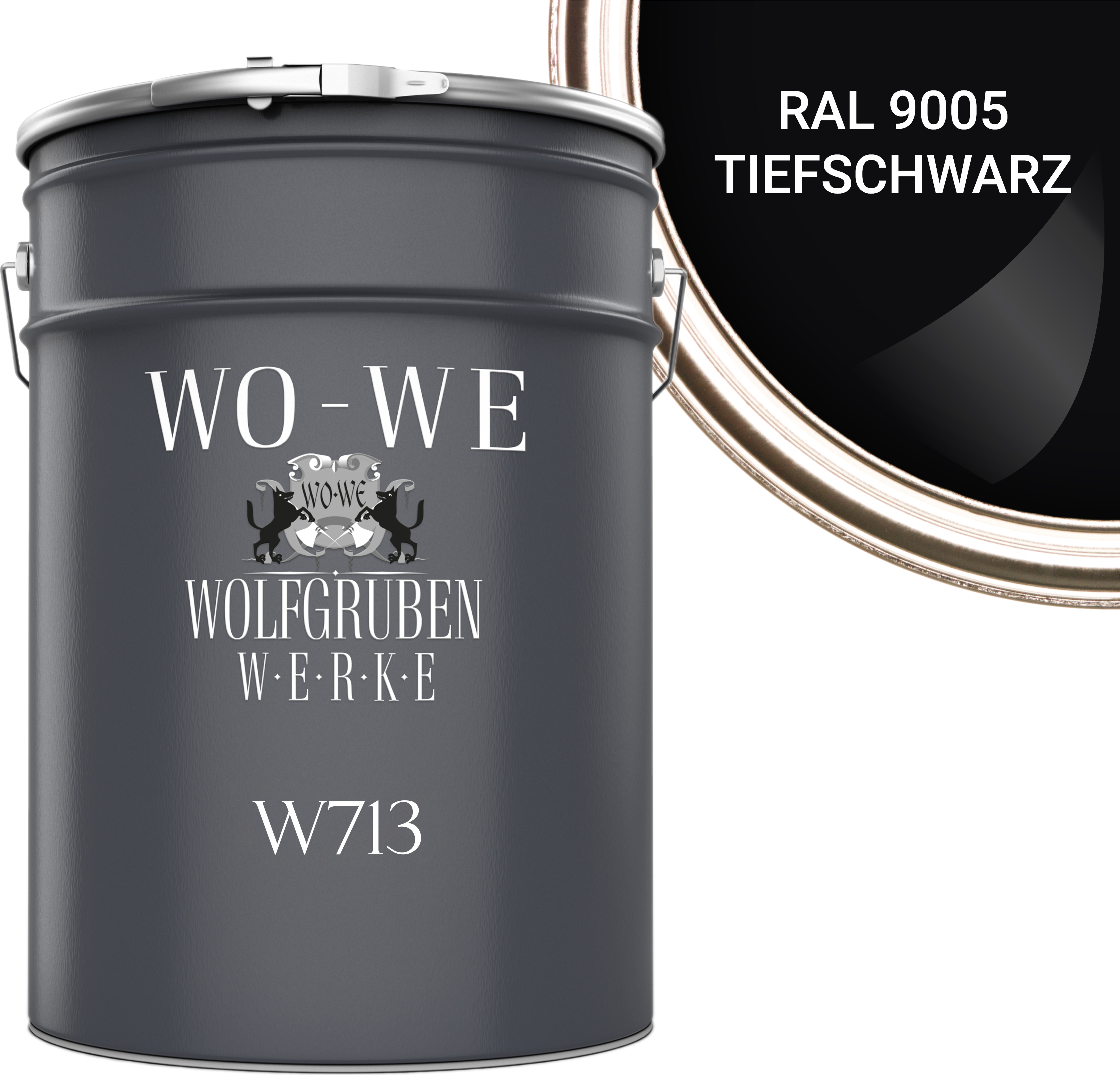 Fliesenlack Fliesenfarbe Wandfliesen WO-WE W713 Tiefschwarz ähnl. RAL 9005 - 2,5L
