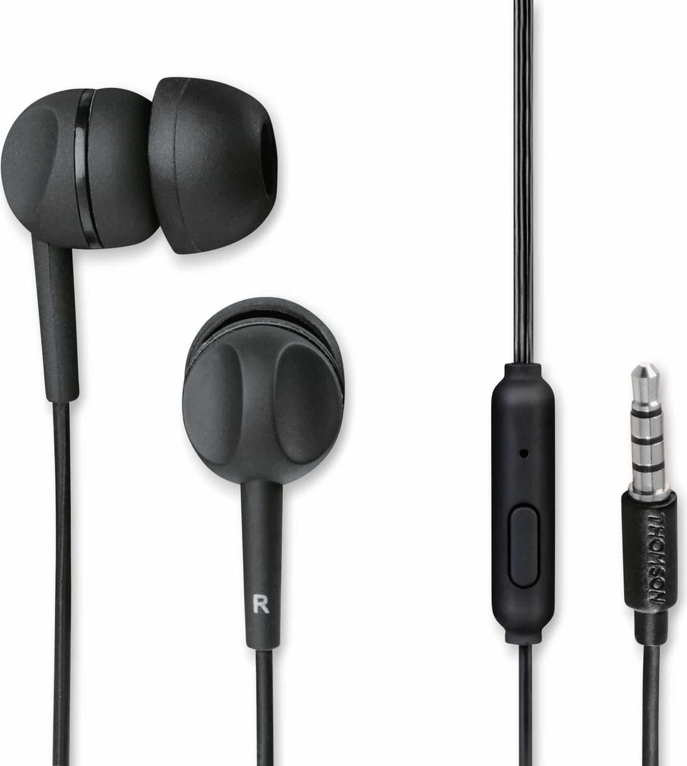 Thomson EAR3005BK In-Ear-Ohrhörer, Mikrofon, Schwarz 00132479