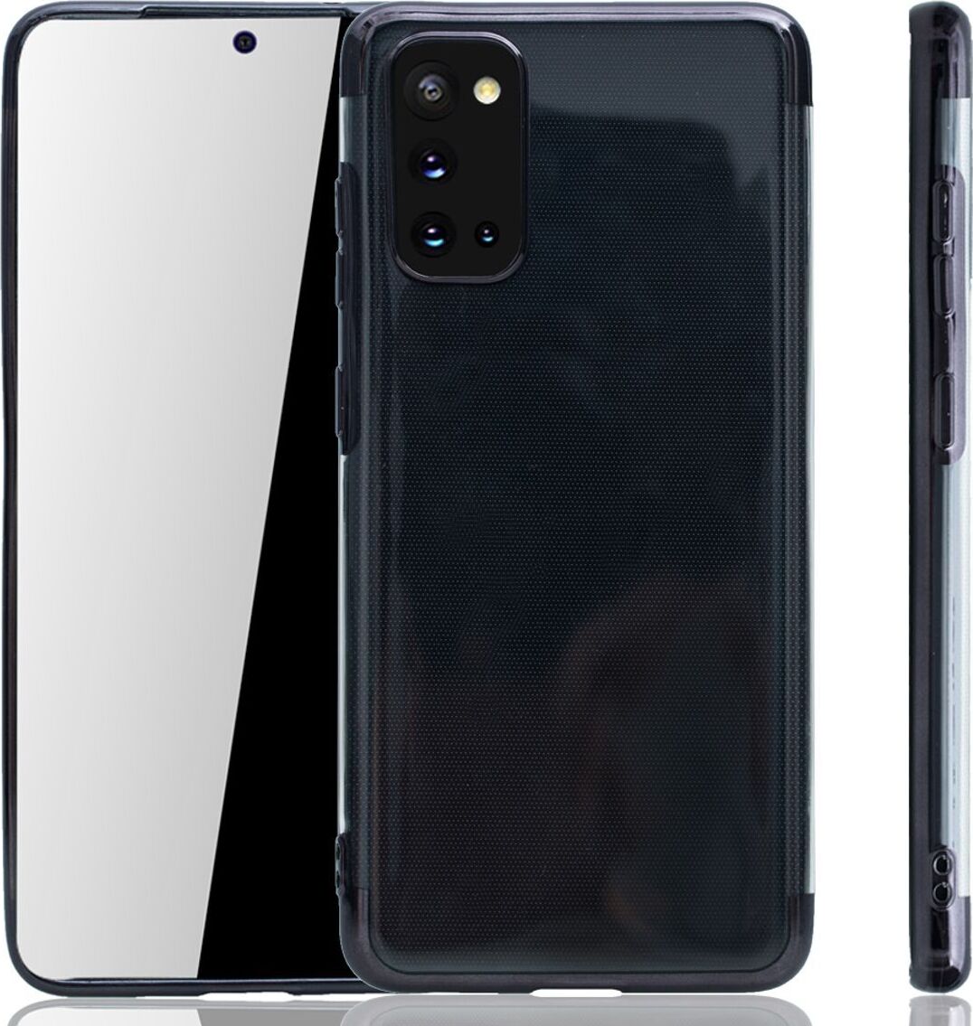 Kryt na mobilný telefón pre Samsung Galaxy S20 Black - číry - TPU silikónové puzdro Zadný kryt Ochranný kryt v transparentnej čiernej farbe