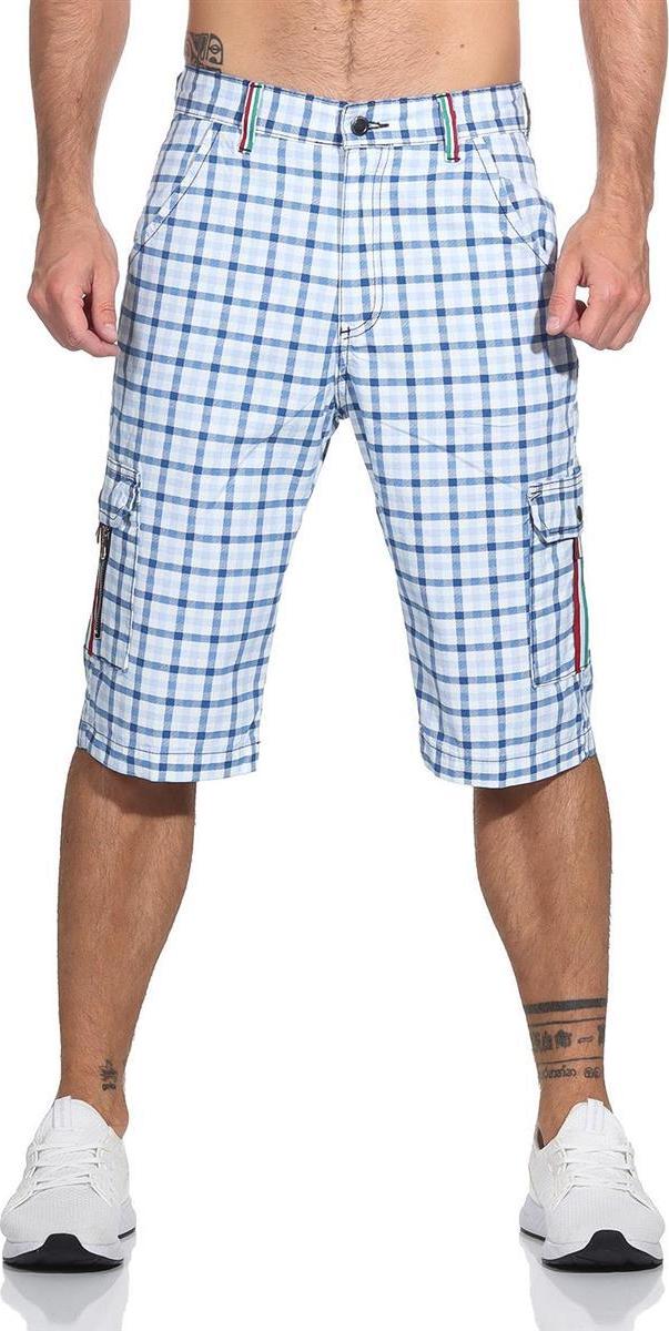 eloModa Herren 3/4 Kurze Hose Bermuda Shorts Karo Sommer / Muster 5-30 1884-Muster 5-30
