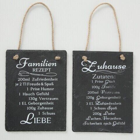 Boltze Schild Hängeschild Wandschild Schiefer 2er Set