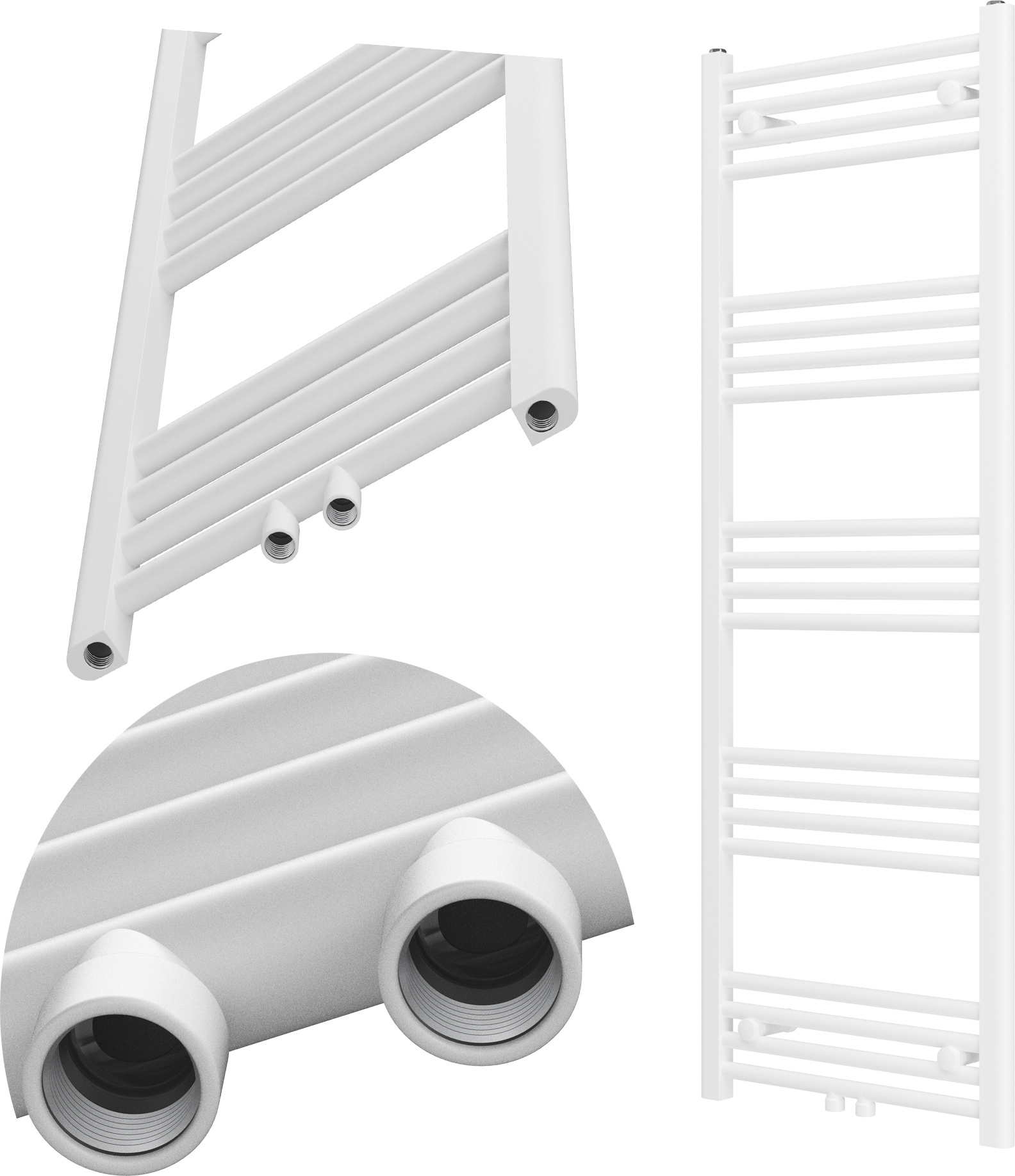 Sanotechnik Granitan | Badheizkörper Raven - 140x50 cm - Weiß - Modernes Design - Effiziente Wärmeabgabe Rabe26413