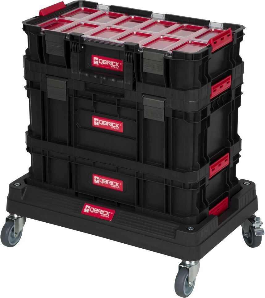 Kreher Technik XL Werkzeugtrolley, Werkstattkoffer Set 2, Werkstattwagen Set 2 aus Q-Brick Serie mit viel Zubehör! B x T x H in cm: 53 x 38 x 98 cm