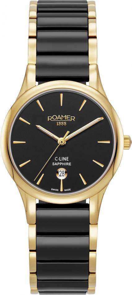 Damenuhr ROAMER 658844 48 55 61 in klassischem, schmuckvollem Gold.