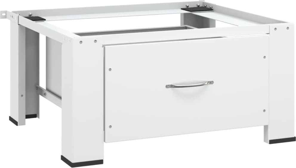 Herrselsam Waschmaschinen-Untergestell Mit Schublade - Stabiles Podest Für Waschmaschine & Trockner, 63x54x32 Cm, Weiß