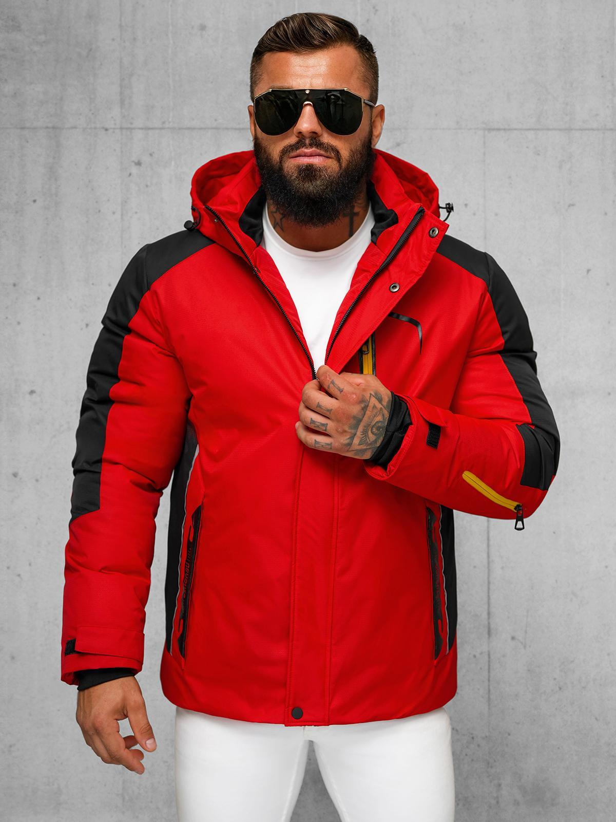 Herren Winterjacke Rot OZONEE JS/91M9905/270Z M/50