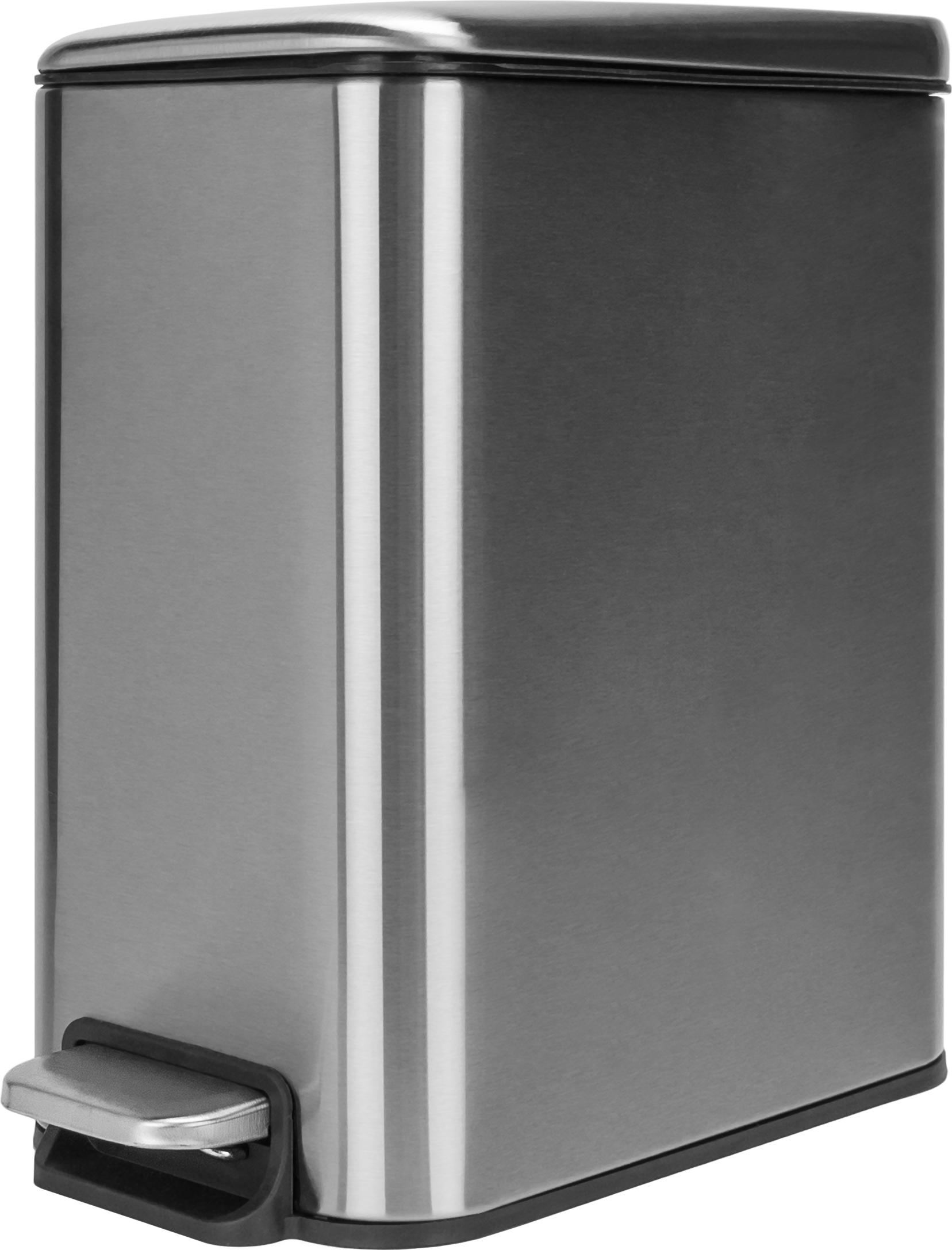 QUVIO Tret-Abfalleimer - Abfalleimer mit Deckel - Abfalleimer mit einem Fassungsvermögen von bis zu 12 Litern - Abfalleimer Bad - Küchenabfalleimer - Abfalleimer mit 1 Behälter - Abfalleimer - Metall - 5 L 7335