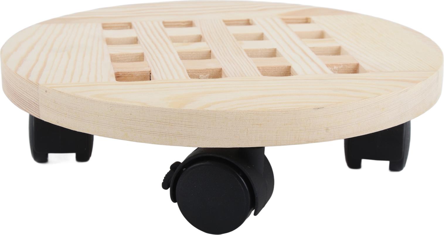 Mobilný drevený stojan na rastliny so 6 kolieskami 360° otočný záhradný dekor