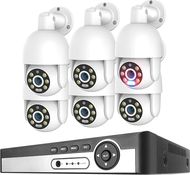 Bezpečnostný kamerový systém PTZ, kompresia H265, obojsmerná audio komunikácia, 8CH NVR 6 kusov CAM 5MP, 3T (vonkajšie športy), 8CH NVR 6 kusov CAM 5MP, 3T (vonkajšie športy)