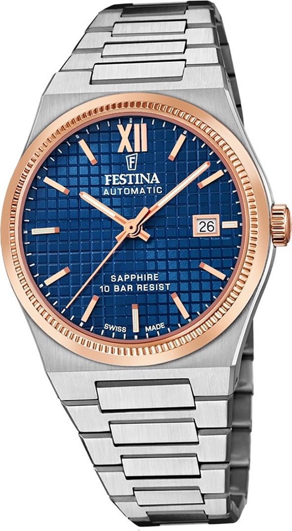 Festina pánske hodinky z ušľachtilej ocele strieborné Festina Swiss made náramkové hodinky D2UF20030/2