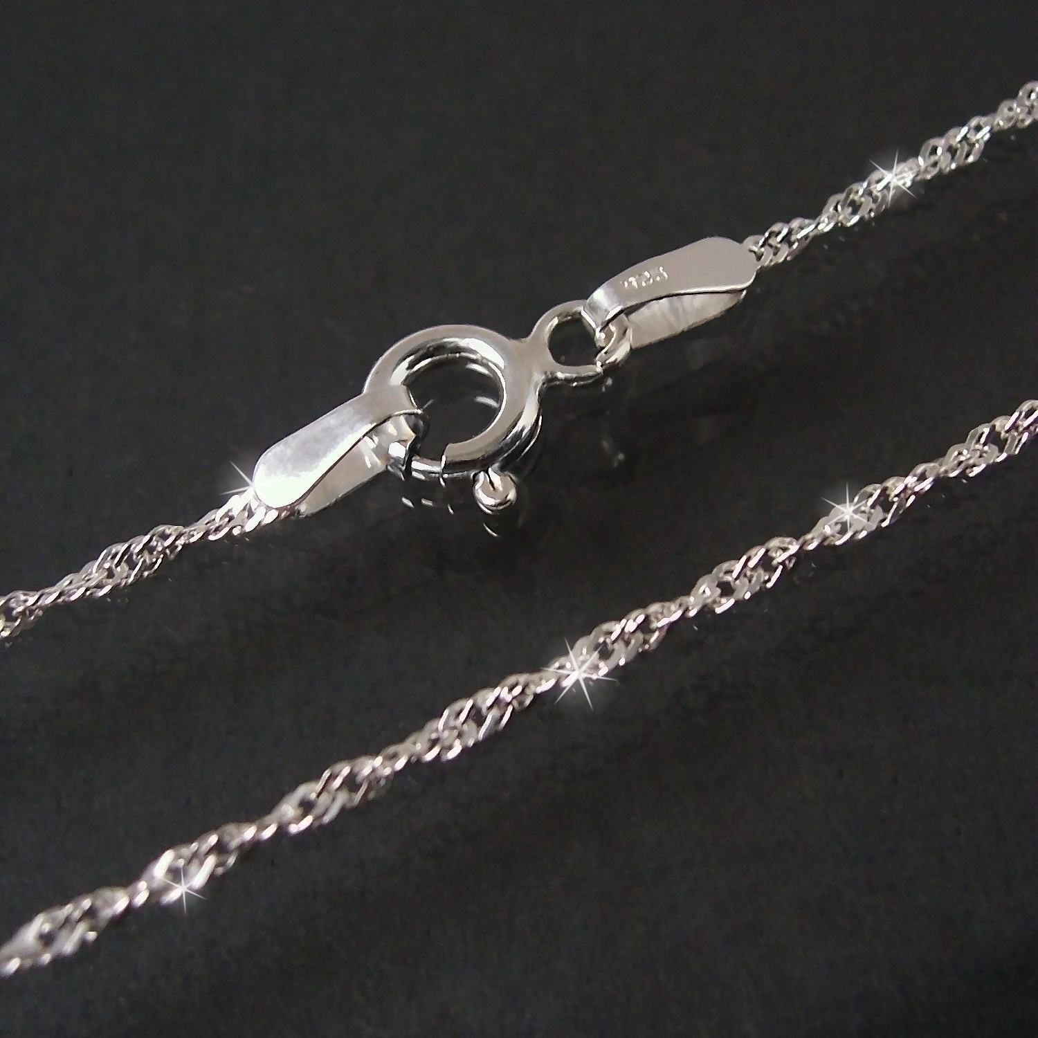 Edelstahl Singapurkette Kette Halskette gedreht Silber Damen Ø 2mm L 43-49cm 