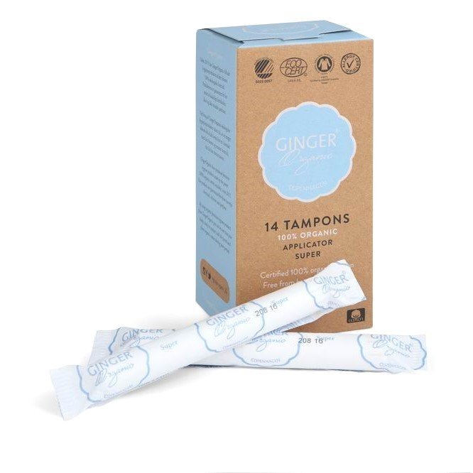 Ginger Organic Tampons Super With Applicator 14pcs