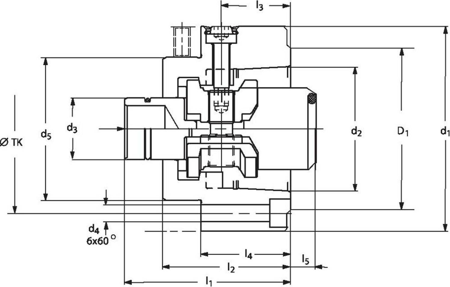 Röhm Anbauflansch mit Einbauspannsatz HSK-C, Nenngröße 63 - 820805
