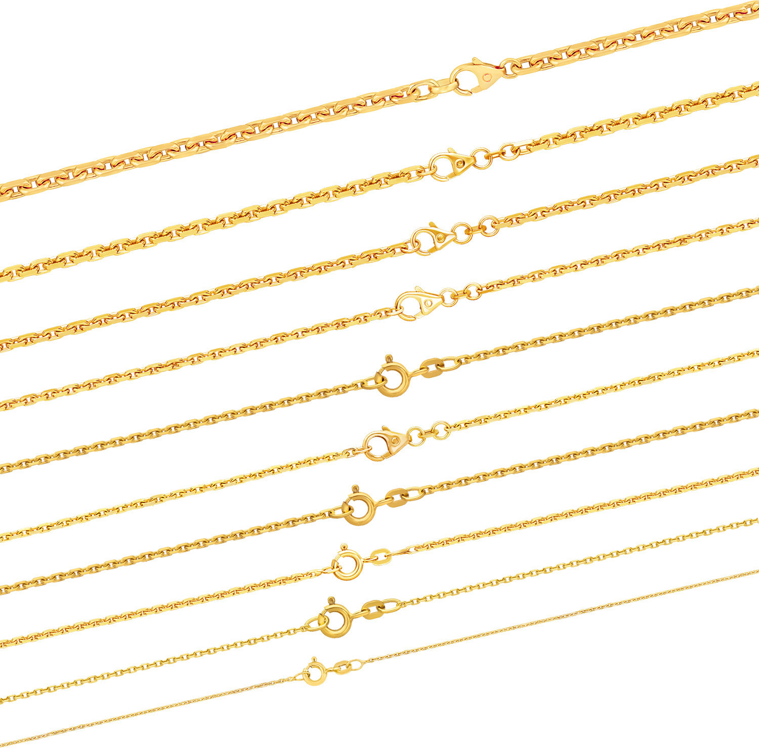 Ankerkette diamantiert Lnge 40cm - Breite 1,2mm - 585-14