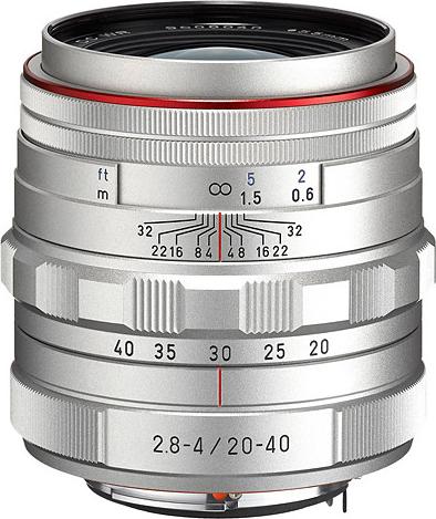 Pentax HD DA 20-40mm F2.8-4 ED Limited DC WR, SLR, 9/8, 20 - 40 mm, 0.20 x, Silber, Bayonet PE2040HDSILVER