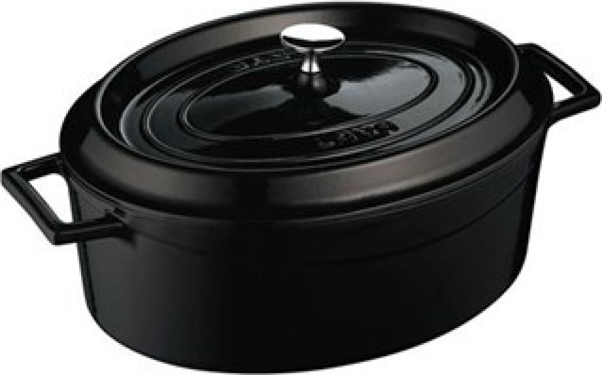 LAVA METAL Gusseiserner Topf rund 29cm - schwarz LVOTC29K2B