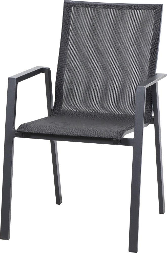 Gartenstuhl >Reno< in matt anthrazit, grau - 65x88x56 (BxHxT)