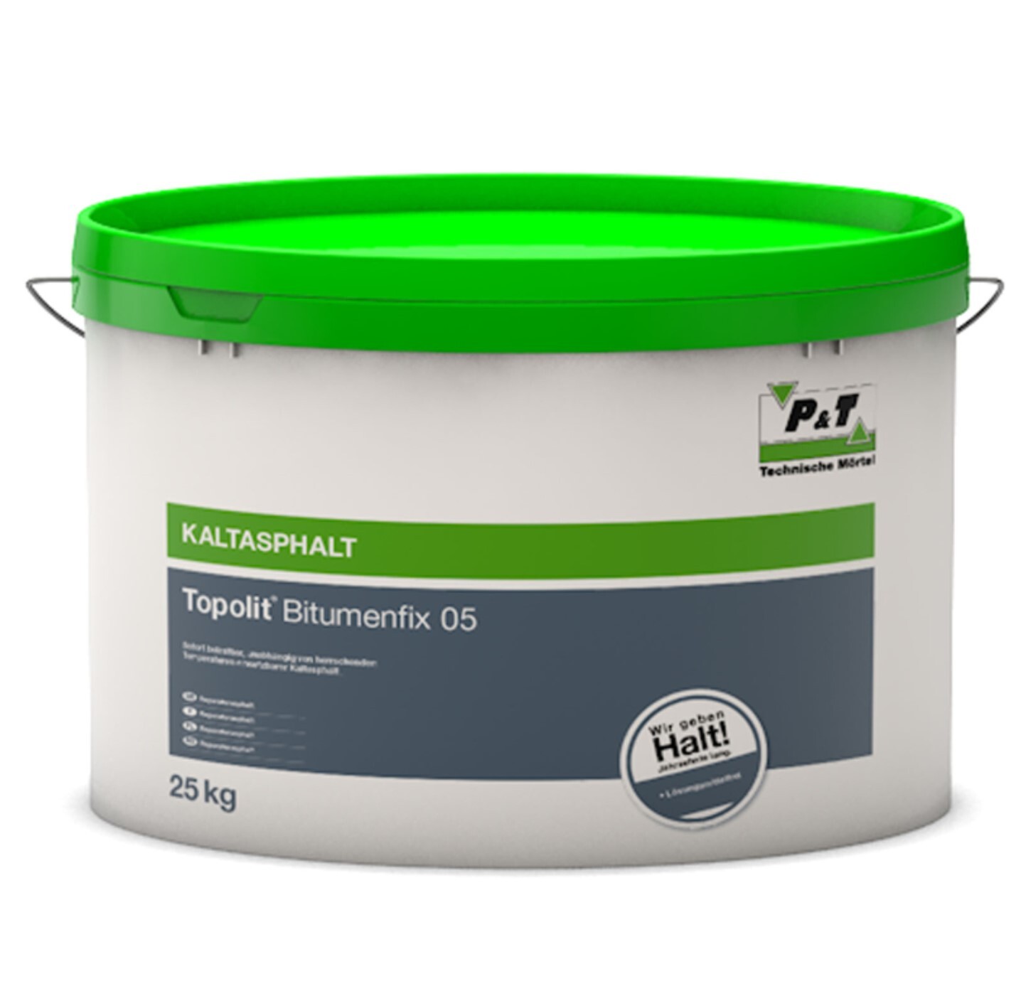 P & T Technische Mörtel GmbH TOPOLIT Bitumenfix Reparaturasphalt 25 kg Kaltasphalt Körnung 0-5 mm 1074
