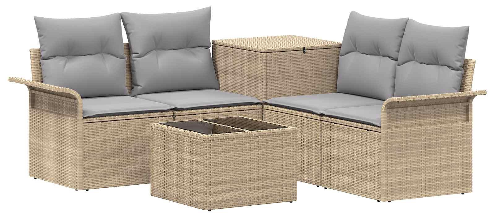 vidaXL Sofa Set 6 pcs 4-Sitzanzahl Beige und Hellgrau