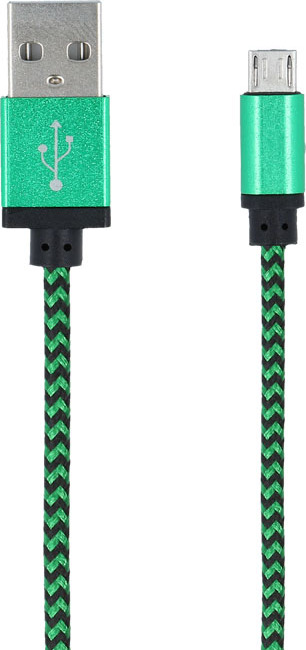 1m nabíjací kábel Micro USB Nylonový opletený dátový kábel pre mobilný telefón, Android, Samsung, Sony, Huawei, LG Zelený