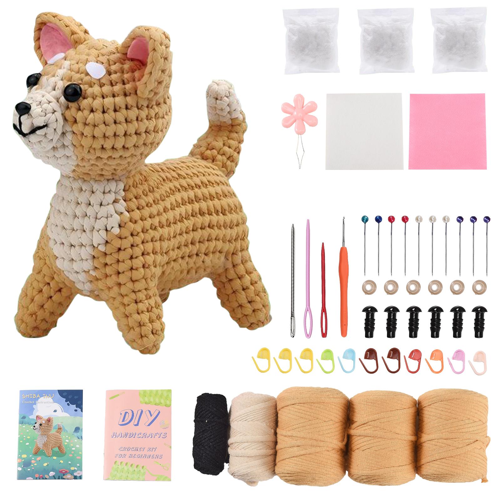 UnboxG Häkelset Shiba Inu, Komplettes DIY Amigurumi Starter Kit mit Wolle, Haken, Anleitung & Video-Tutorials für Anfänger