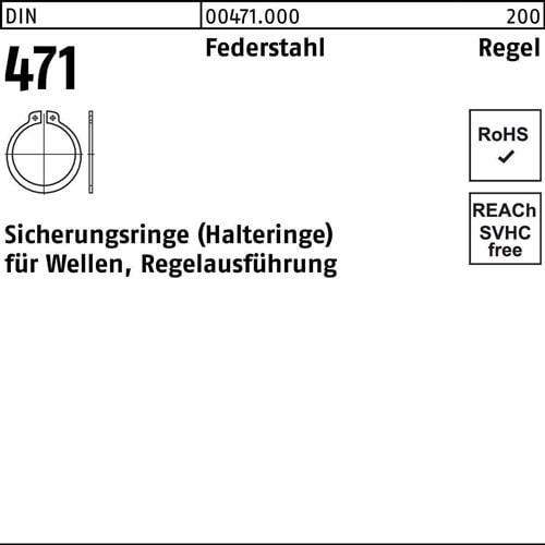 Reyher Sicherungsring DIN 471 127 x 4 Federstahl Regelausfhrung 000471000001270000