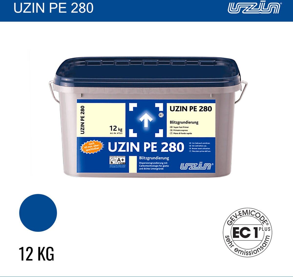 UZIN PE 280 Blitzgrundierung Dispersionsgrundierung mit Carbontechnologie 12 kg