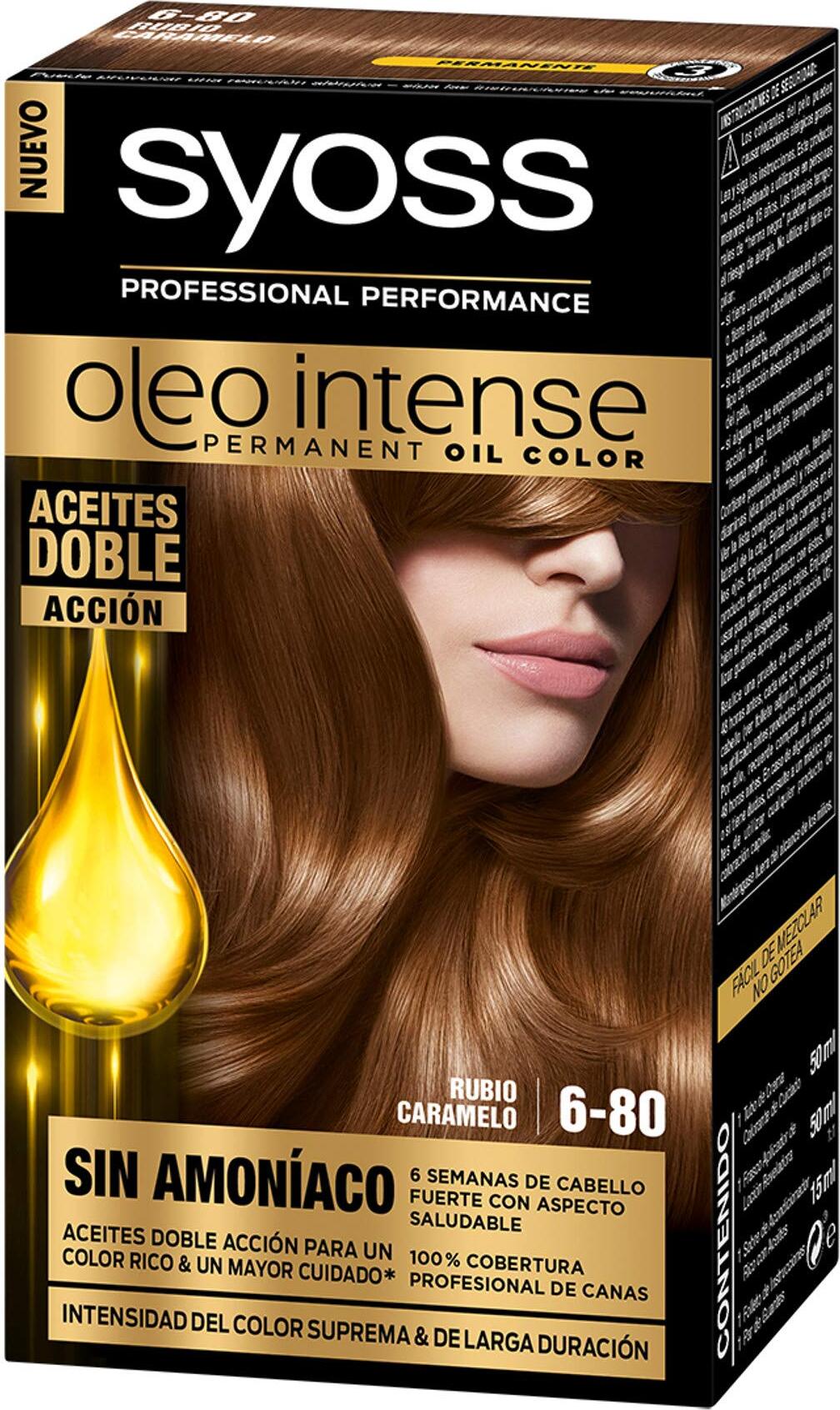 Syoss Oleo Intense Permanent Hair Color 6-80 Caramel Blonde 60123878