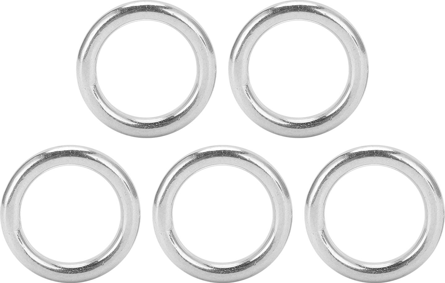 Gistuch 5 Stück Geschweißte Rundringe, Edelstahl & robust, für Schifffahrt & Outdoor, 3x25mm