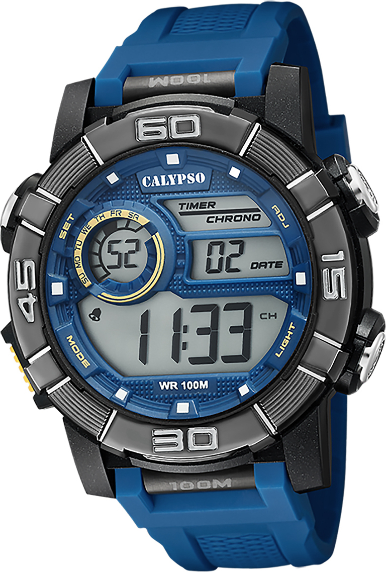 Calypso pánske hodinky plastové modré Calypso digitálne náramkové hodinky D2UK5818/2