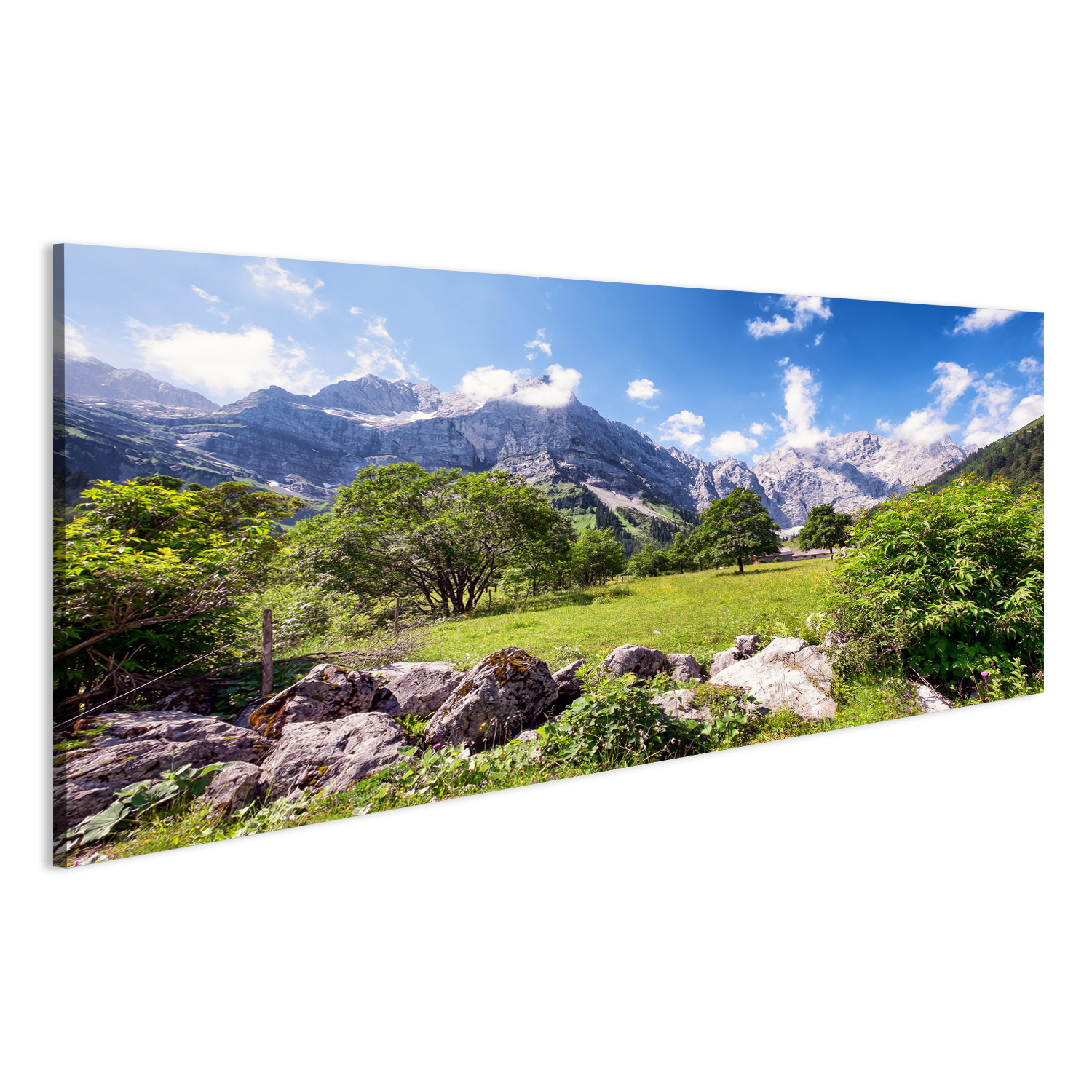 Leinwand-Bild Kunstdruck Hochformat 60x120 Bilder Panorama Berge 