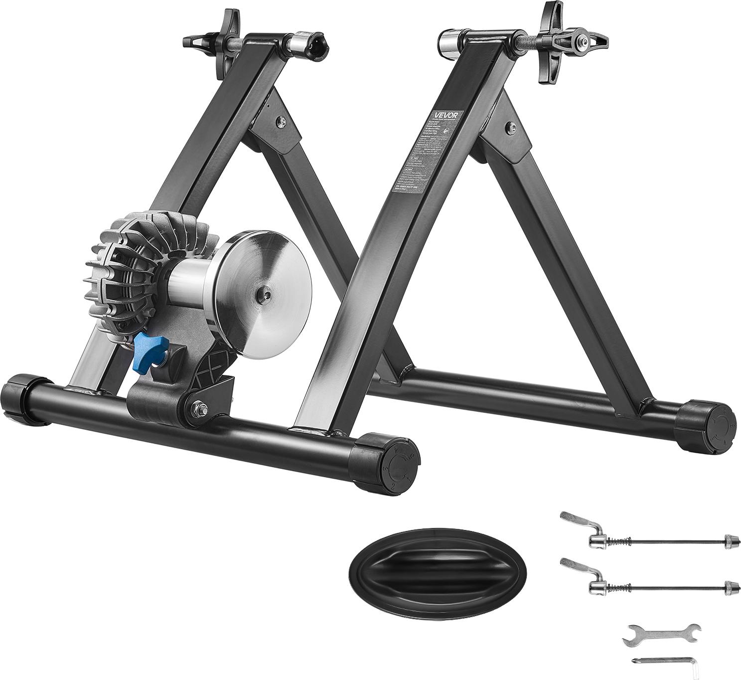 VEVOR bike roller trainer cyklistický trenažér pre 660,4-736,6 mm / 700C kolesá, skladací bicykel s rýchloupínacím a predným kolesom, nosnosť 150 kg, cyklistický tréning doma