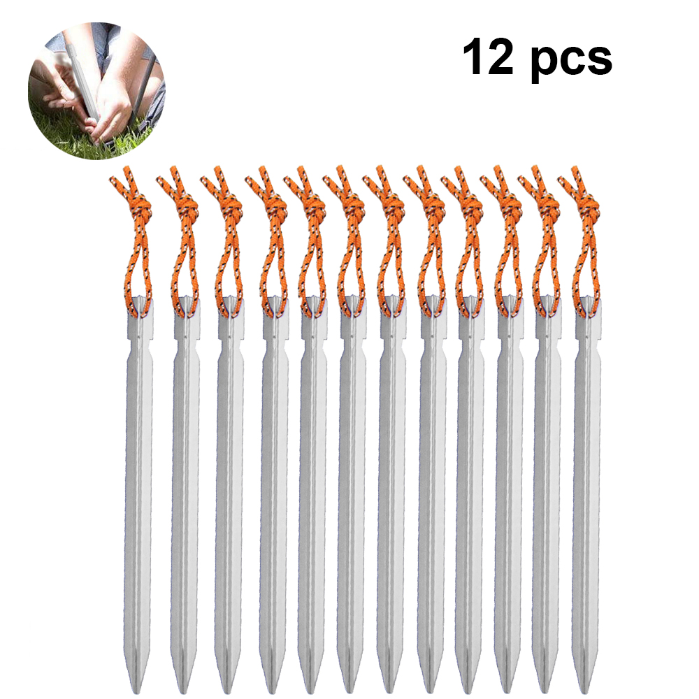 Jormftte Heringe, 12 Stücke Zeltheringe Zeltnagel Sandheringe(Gold) RLWQ-CLGMDF-20221227-4208