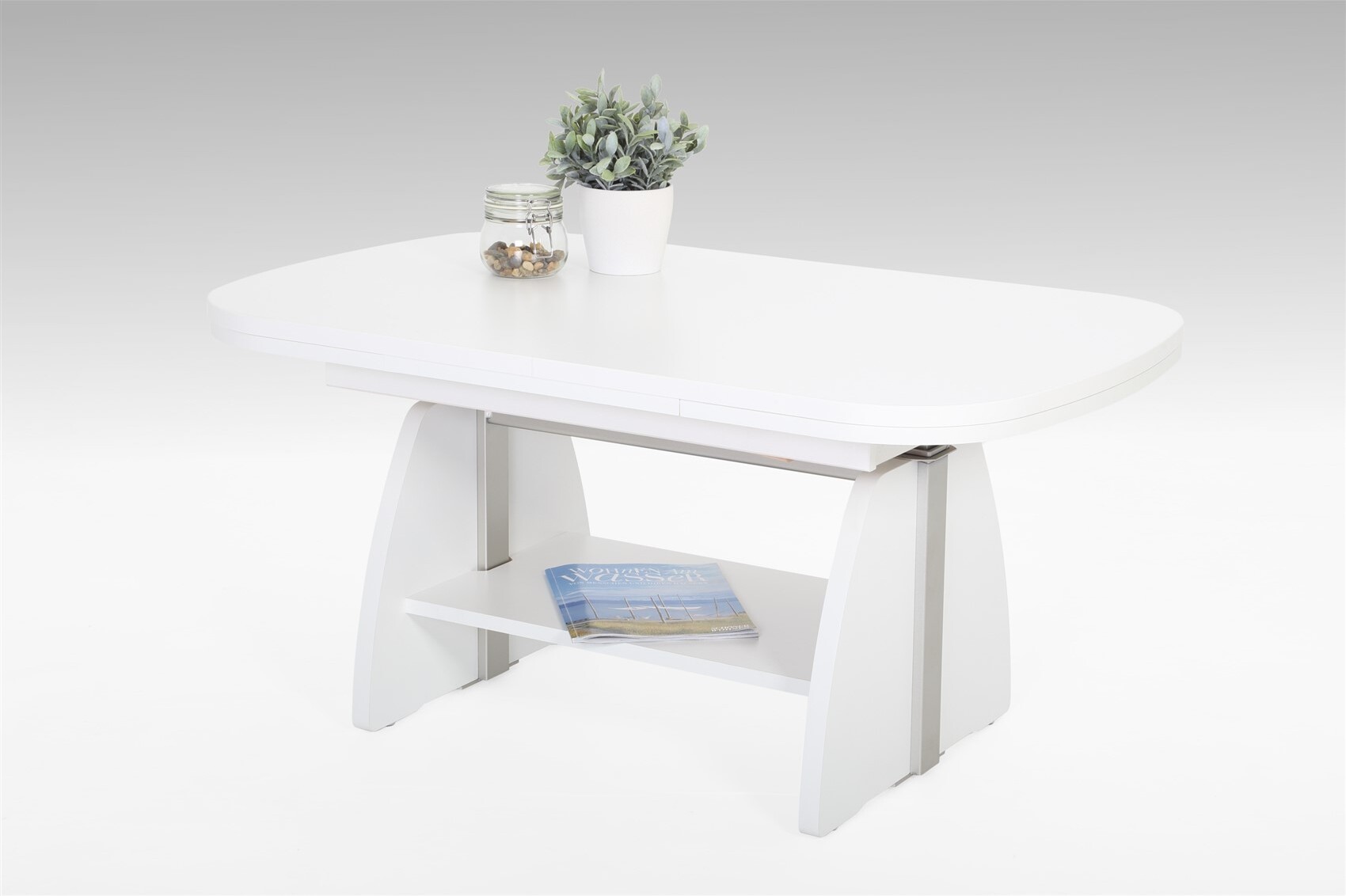 Fun Moebel Couchtisch Funktionscouchtisch NILAN mit zwei Funktionen Nachbildung Weiss