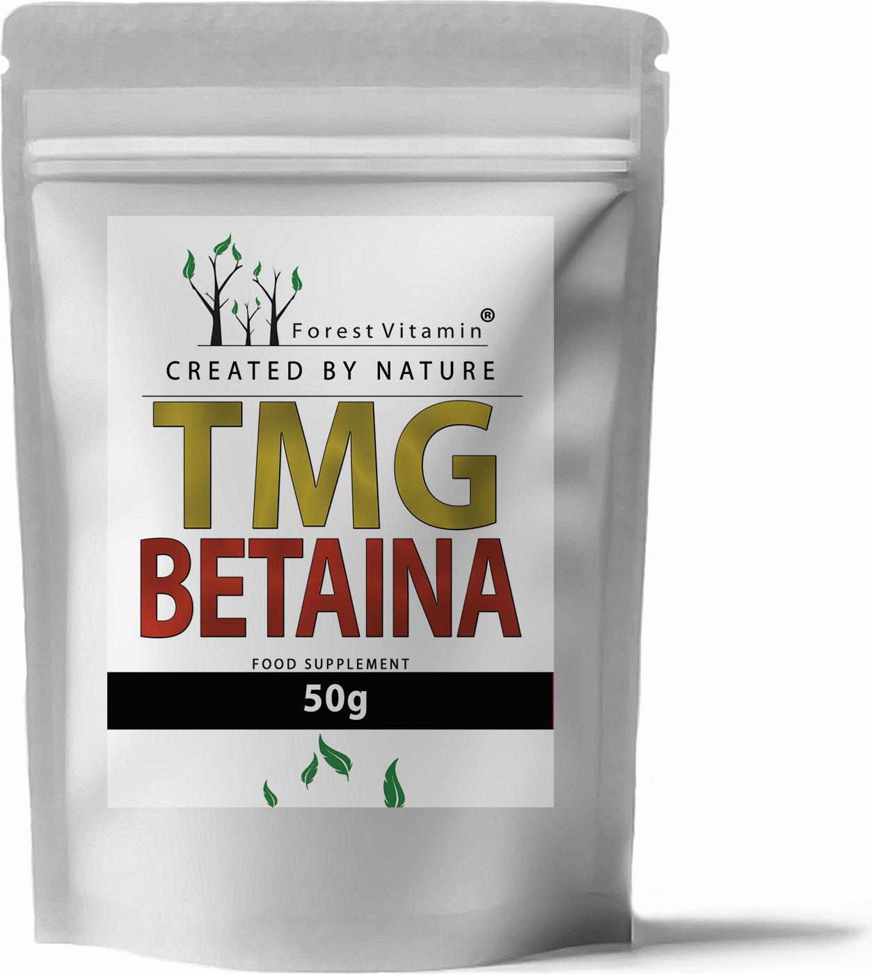 Betain TMG pulver 50g - Trimethylglycin - 100% rein - Betaine - Forest Vitamin
