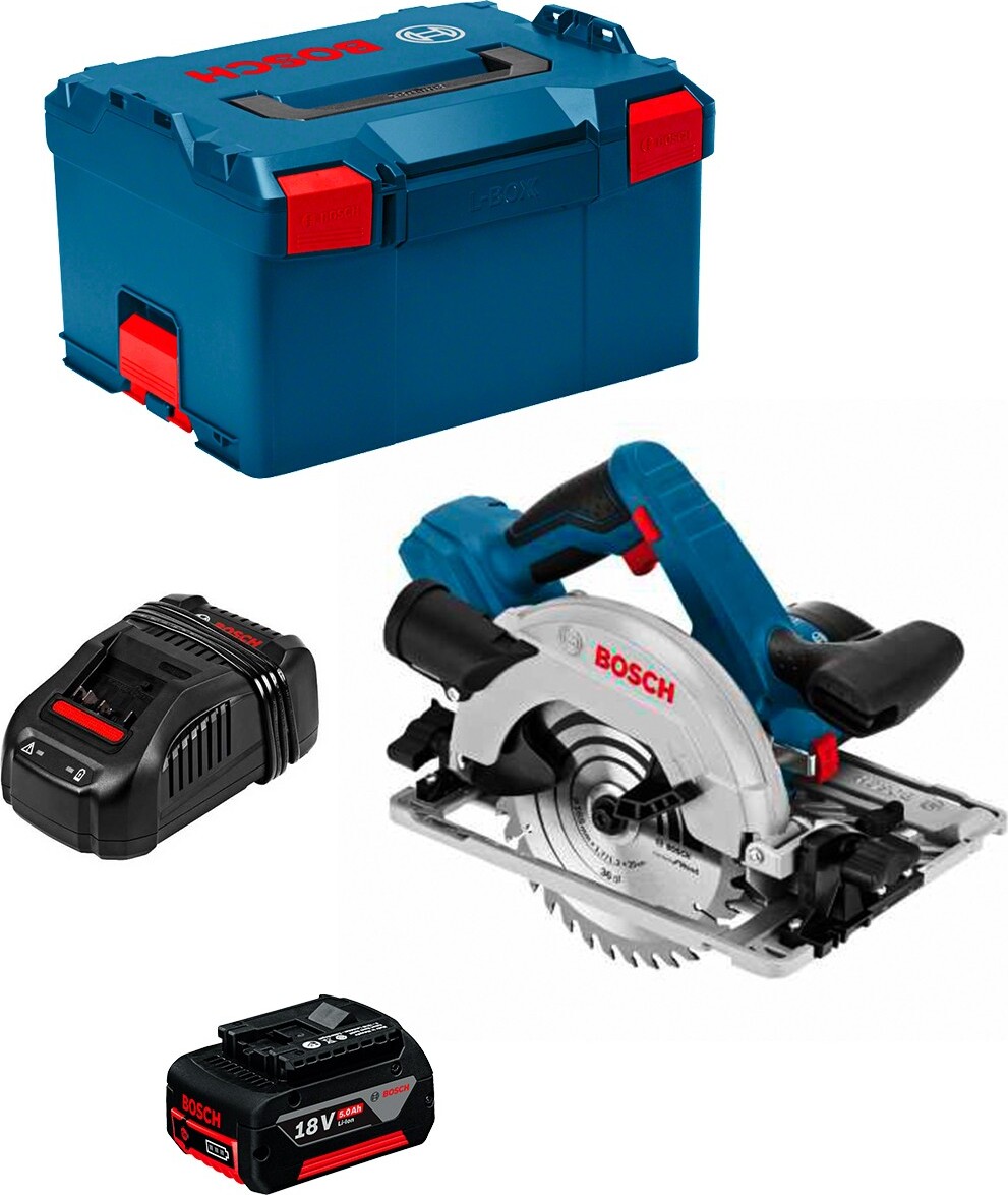 Kreissäge BOSCH GKS 18V-57 G (1 x 5,0 Ah + GAL1880CV + L-Boxx 238)