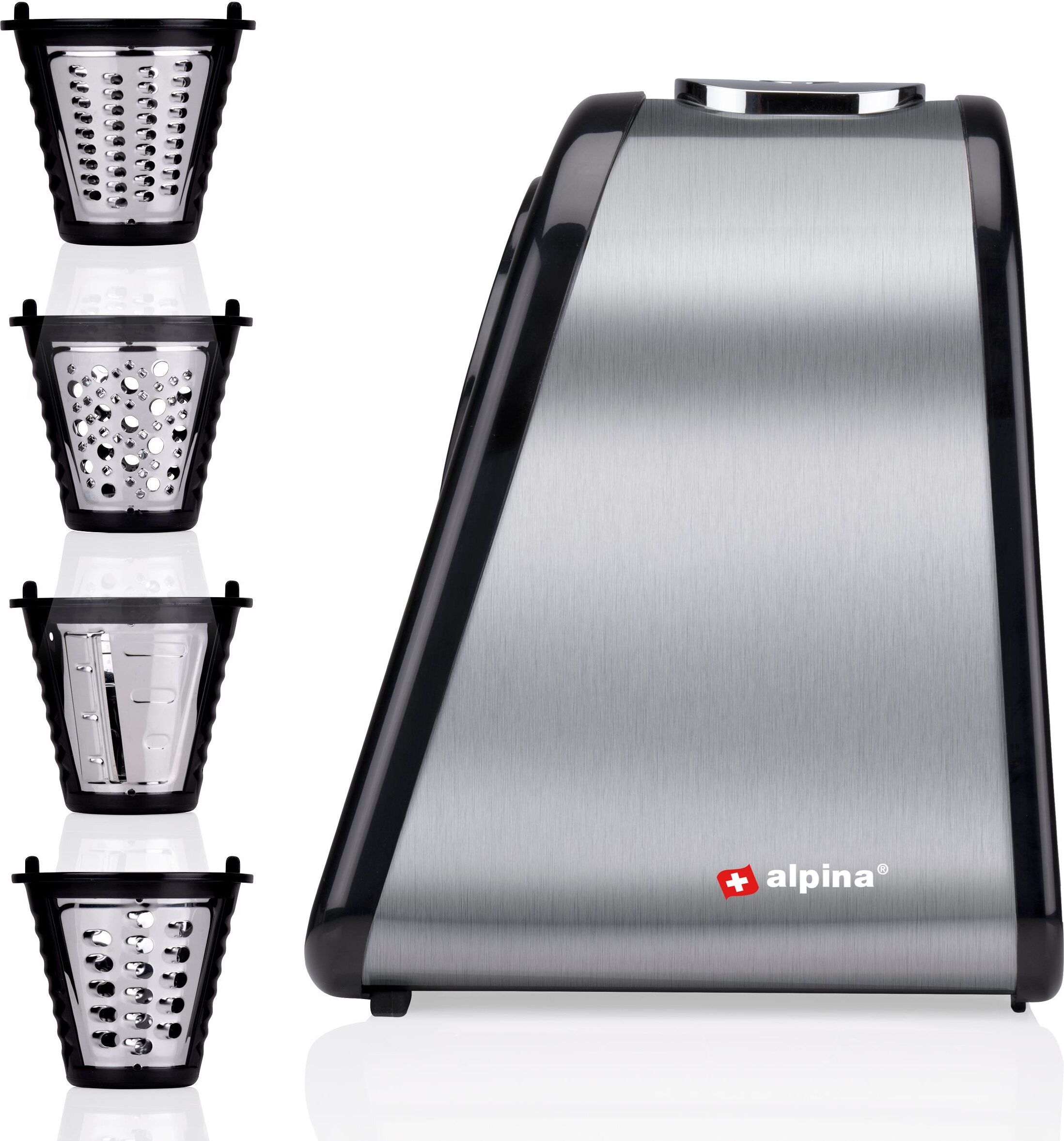 alpina Gemüseschneider Elektrische - Elektrische Gemüseraspel mit 4 RVS Messern